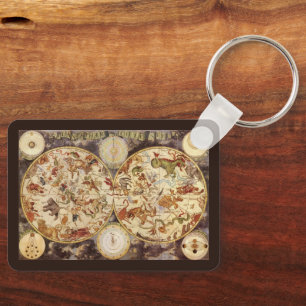 Vintage Astronomy Constellations, Frederik de Wit Key Ring
