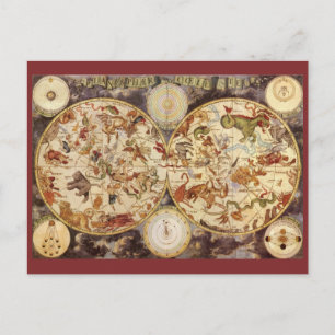 Vintage Astronomy Constellations, Frederik de Wit Postcard