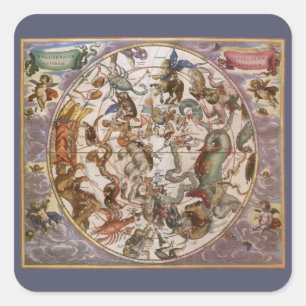 Vintage Astronomy, Constellations of Southern Sky Square Sticker