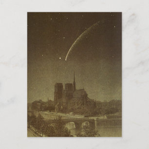 Vintage Astronomy, Donati Comet over Paris in 1858 Postcard