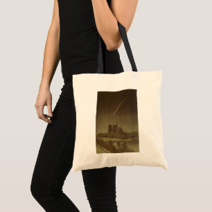 Vintage Astronomy, Donati Comet over Paris in 1858 Tote Bag