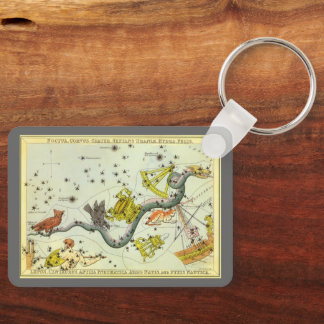 Vintage Astronomy, Hydra Snake Constellation Stars Key Ring
