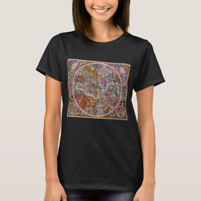 Vintage Astronomy, Map of Christian Constellations T-Shirt (Front)