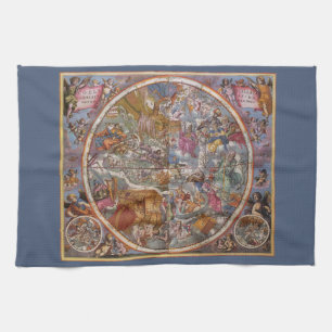 Vintage Astronomy, Map of Christian Constellations Tea Towel