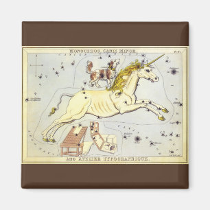 Vintage Astronomy, Monoceros Unicorn Constellation Magnet