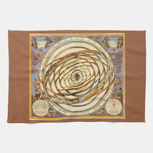 Vintage Astronomy Orbit Planets, Andreas Cellarius Tea Towel