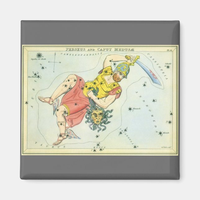 Vintage Astronomy, Perseus and Caput Medusa Magnet (Front)