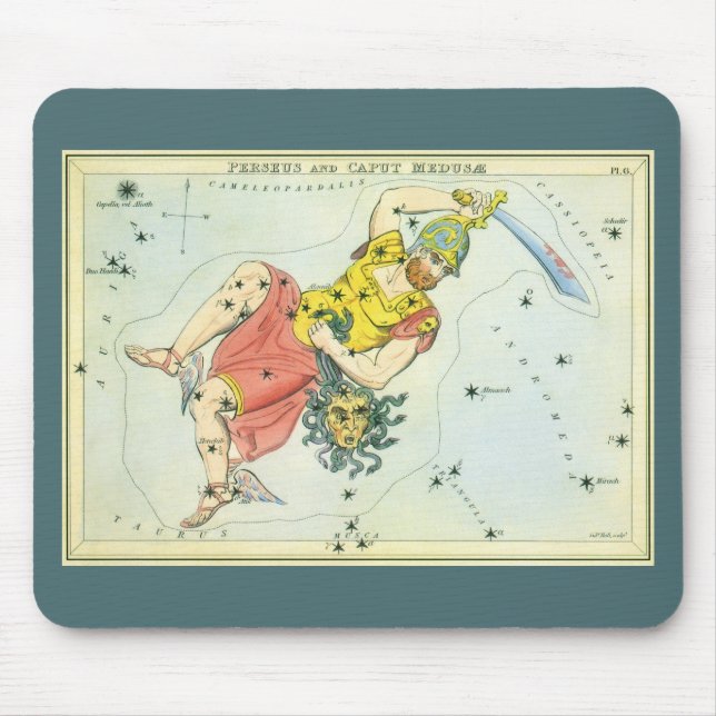 Vintage Astronomy, Perseus and Caput Medusa Mouse Mat (Front)