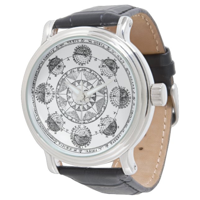 Vintage Astronomy Zodiac Wheel Watch (Angled)