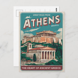 vintage Athens capital of Greece gifts Postcard