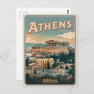 vintage Athens capital of Greece gifts Postcard