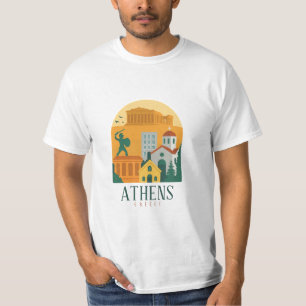 Vintage Athens Greece Parthenon Travel Souvenir  T-Shirt