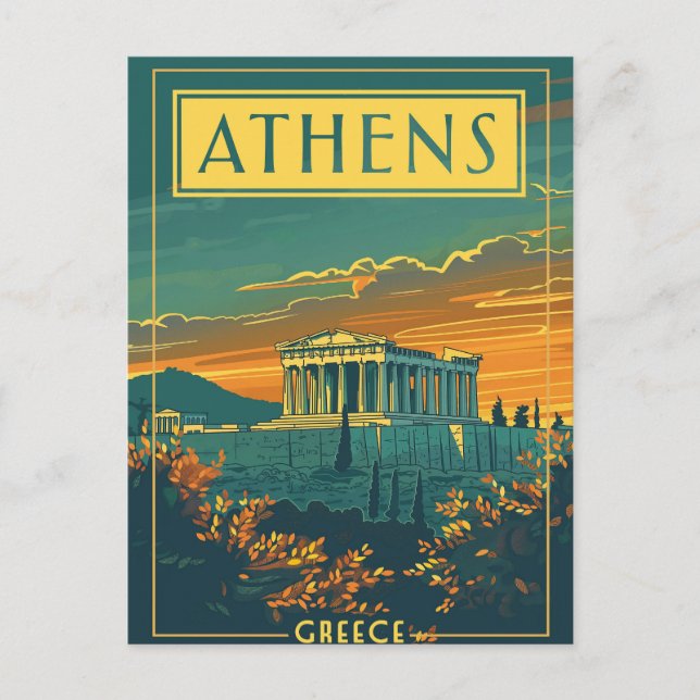Vintage Athens, Greece Postcard | Parthenon (Front)