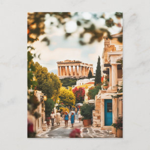 Vintage Athens Greece Travel Art  Postcard