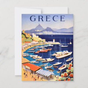 Vintage Athens Greece Travel Card
