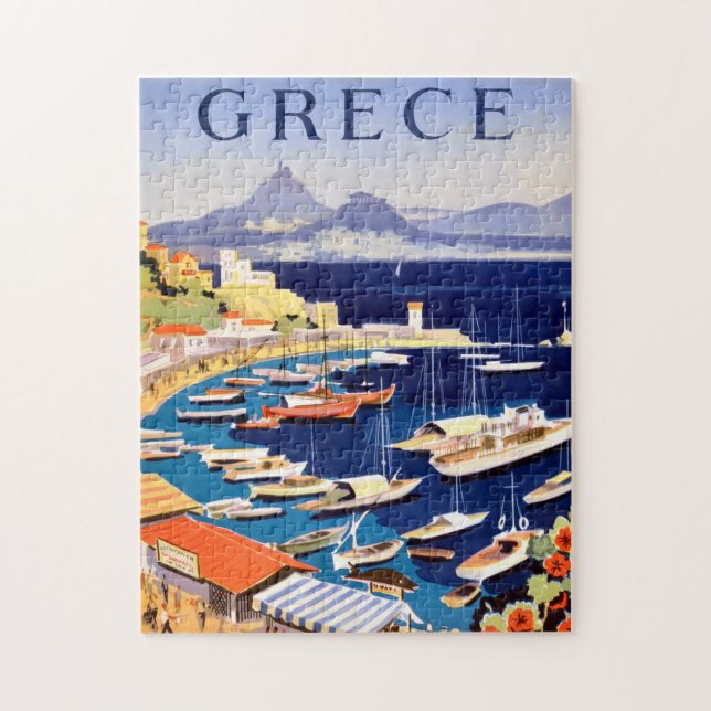 Vintage Athens Greece Travel Jigsaw Puzzle (Vertical)
