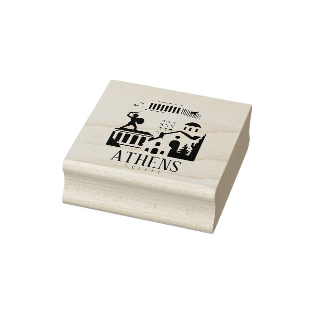 Vintage Athens Greece Travel Napkins – Parthenon Rubber Stamp (Stamp)