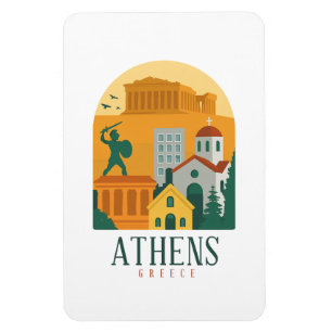Vintage Athens Greece Travel – Parthenon Magnet