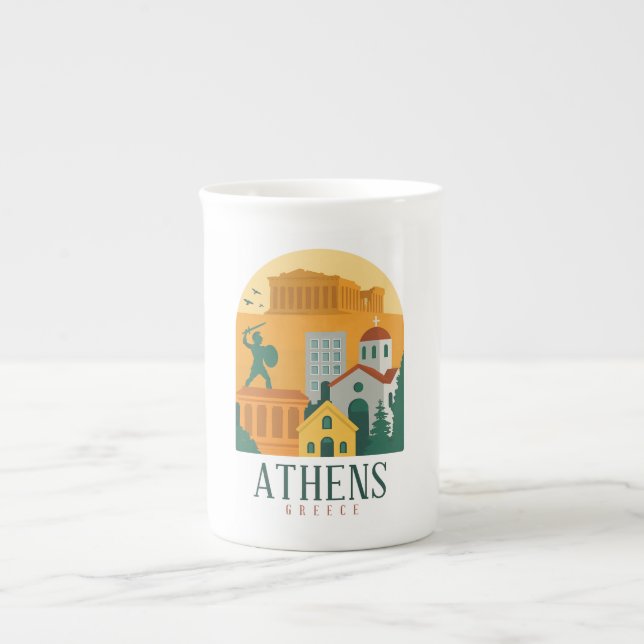 Vintage Athens Greece Travel Parthenon Mug  (Front)
