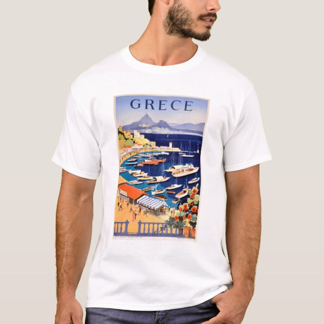 Vintage Athens Greece Travel T-Shirt (Front)