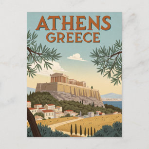 Vintage Athens Travel Postcard
