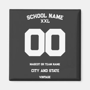 Vintage Athletic Team Name State School Number Magnet