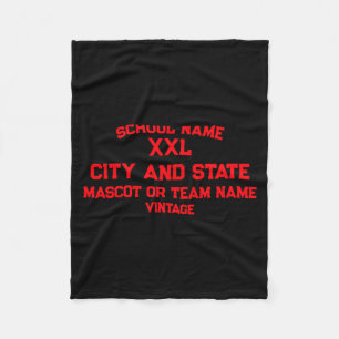Vintage Athletic Team Name State School Number T S Fleece Blanket