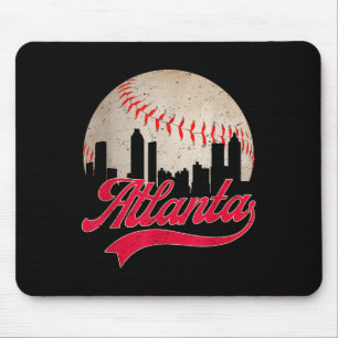 Vintage Atlanta Baseball Cityscape Lover Men Women Mouse Mat
