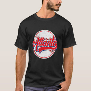 Vintage Atlanta Cityscape Baseball For Men Women T-Shirt