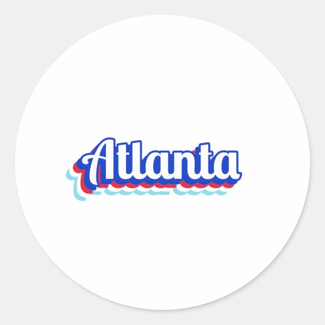 Vintage Atlanta  Classic Round Sticker (Front)