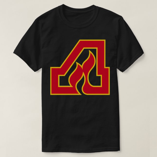 Vintage Atlanta Hockey Retro Flames T-Shirt (Design Front)
