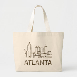 Vintage Atlanta Large Tote Bag