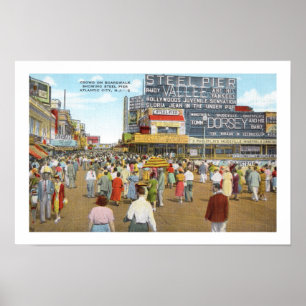 Vintage Atlantic City Boardwalk Pier Print