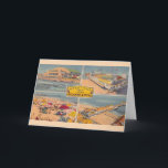 Vintage Atlantic City Illustrated  Card<br><div class="desc">A vintage,  very colourful postcard of the old attractions in Atlantic City,  New Jersey repurposed on a greeting card you can personalise!  Purchase as is for a birthday or change the message to anything you like.</div>