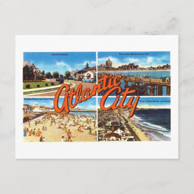 Vintage Atlantic City Large Letter Postcard (Front)