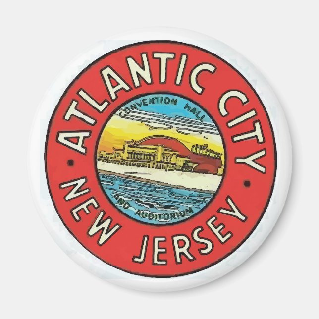 Vintage Atlantic City NJ Magnet (Front)