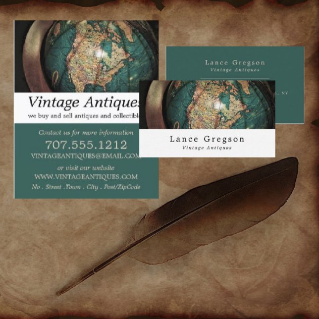 Vintage Atlas Globe, Antique Dealer, Store Flyer (Creator Uploaded)