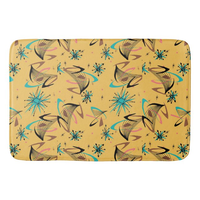 Vintage, Atomic, Mid Century Modern, Retro Bath Mat (Front)