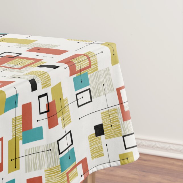 Vintage Atomic Tiki Design Tablecloth (In Situ)