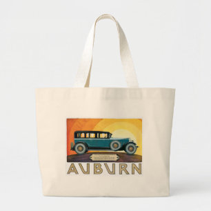 Vintage Auburn Motors Sunburst Ad Large Tote Bag