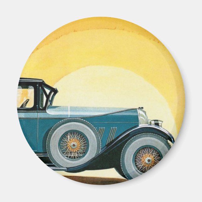 Vintage Auburn Motors Sunburst Ad Magnet (Front)