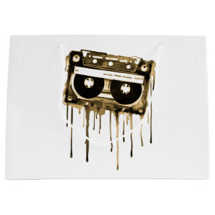 Vintage audiocassette large gift bag