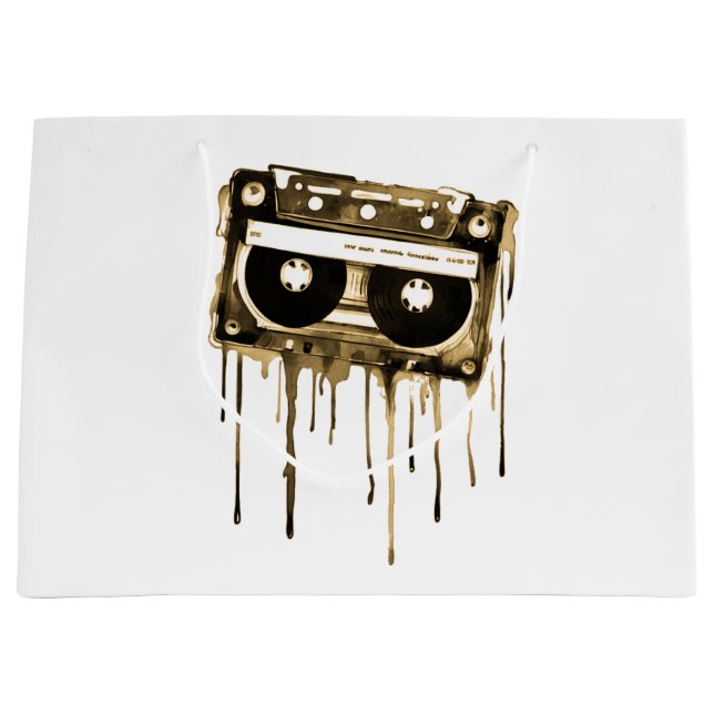 Vintage audiocassette large gift bag (Front)