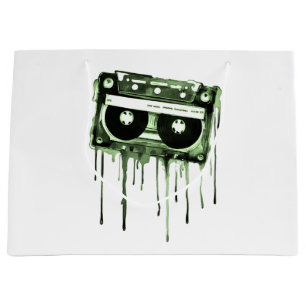 Vintage audiocassette large gift bag