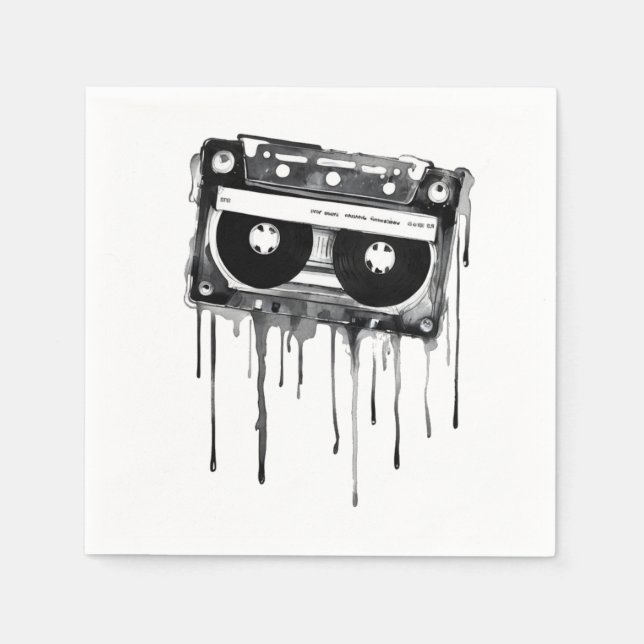 Vintage audiocassette napkin (Front)