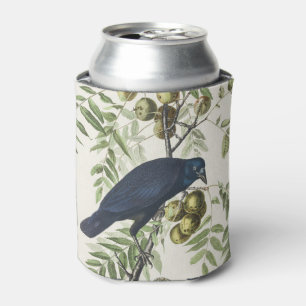 Vintage Audubon American Crow Bird Nature Art Can Cooler