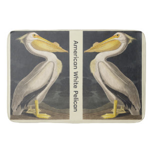 Vintage Audubon American White Pelican Bird Art Bath Mat