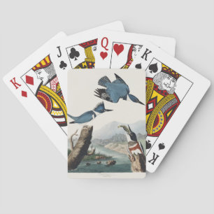 Vintage Audubon Belted Kingfisher Bird Art Playing Cards