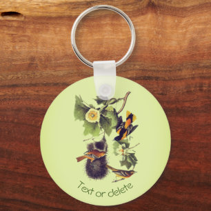 Vintage Audubon Birds Troupial Oriole Personalised Key Ring