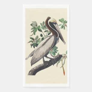 Vintage Audubon Brown Pelican Coastal Bird Art Napkin